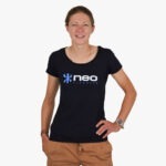 T-shirt femme NEO noir avec logo - Vue de face