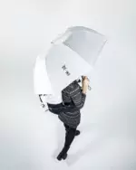 Parapluie de Cherbourg en tissu NEO Dyneema Ripstop issu de la collaboration entre NEO et Le Parapluie de Cherbourg